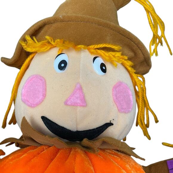 Vintage Scarecrow Doll Plush 15" Pumpkin Body Stuffed Toy Y2K READ - Picture 2 of 16